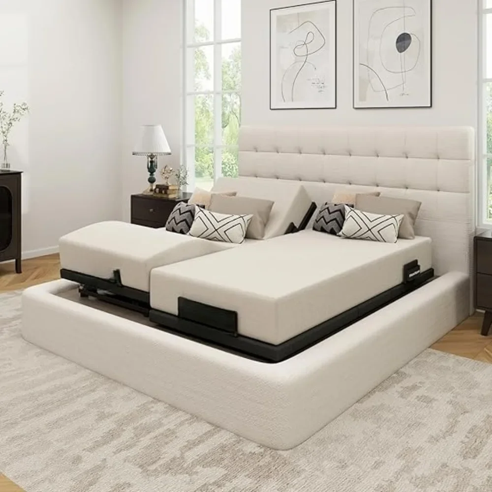 キングベッド用の調整可能なスリット付きの調整可能なベッドフレーム、サイレンサー、スチールモーター