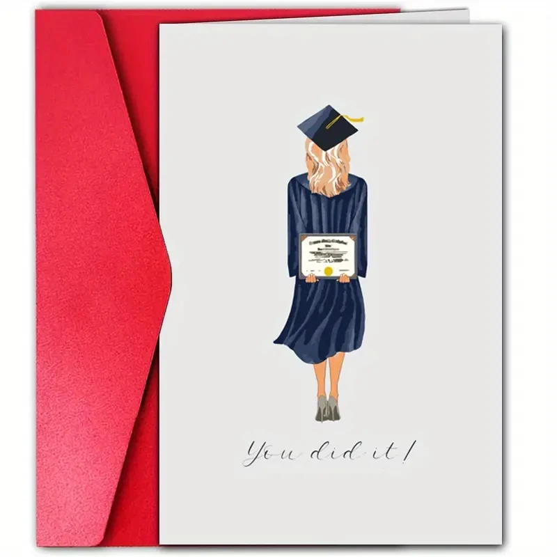 1 pc funny graduation card, the best gift for friends and family.