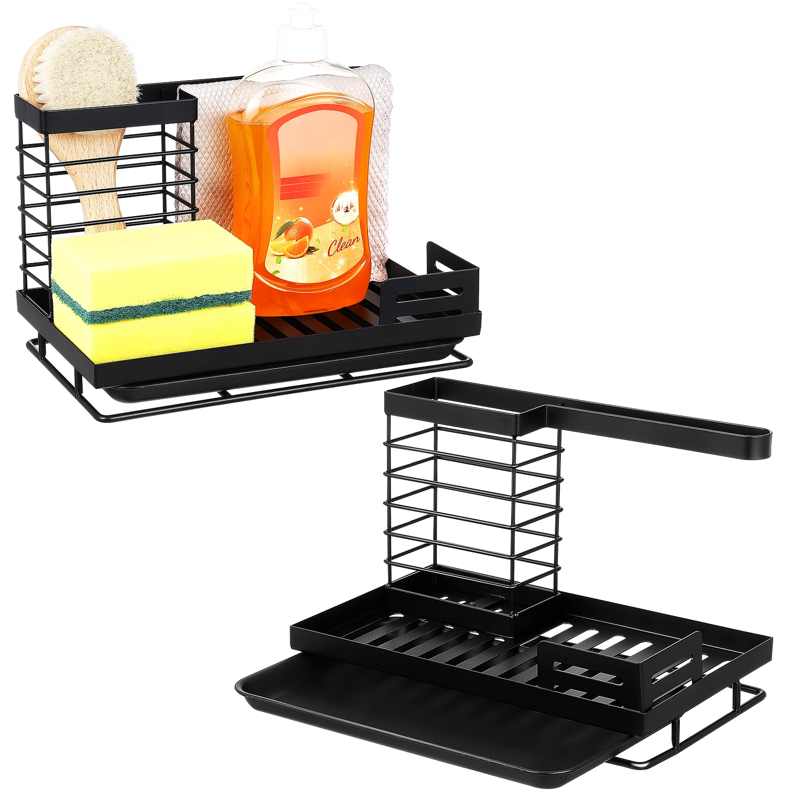 

2 pcs Disassemble Rag Rack Kitchen Sink Sponge Holder Storage Organizer Accessories Counter Bracket Drainage Home Use