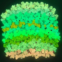 100PC Mini Fluorescerende Gele Eend Ornament Miniatuur Figuren Kleine Hars Handwerk Micro Landschap DIY Poppenhuis Decoratie gl