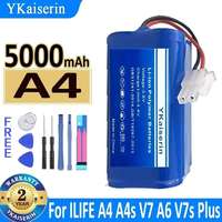 Reliable Power Battery For Ilife A4 A4s V7 A6 V7s Plus Robot Vacuum Cleaner Ilife 4S 1P Full Capacity 5000mAh