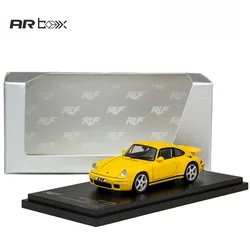 1:64 RUF CTR Anniversary Edition 2017 flowered yellow, alloy miniature car fashion play model, adult collection decoration.