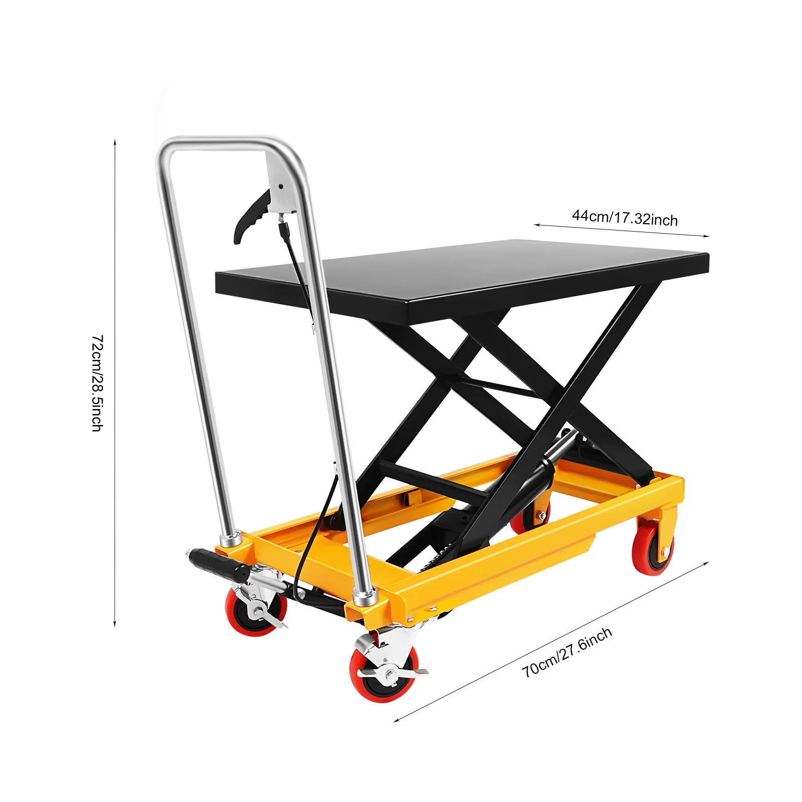 Hydraulic Scissor Lift Table 500lbs Mobile Single Scissor Lift Cart with PU Wheel Foot Pedal Handling Cart for Warehouse view 4