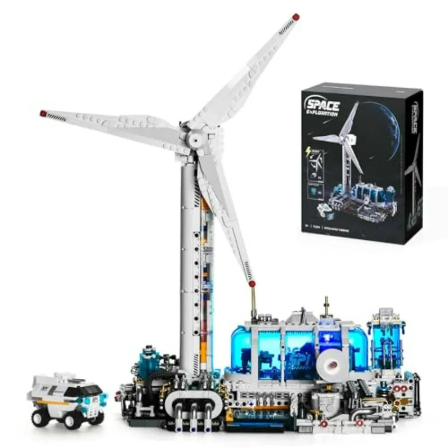 

Space Station Building Set for Adults Wind Power Station Space Block Set Home or Office Decor Creative Spaces Building Block To