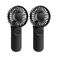 2 Pack Mini Handheld Fan With 5-Speed Settings, 180° Folding Design, Long-Lasting Fans For Outdoor Activities And Makeup