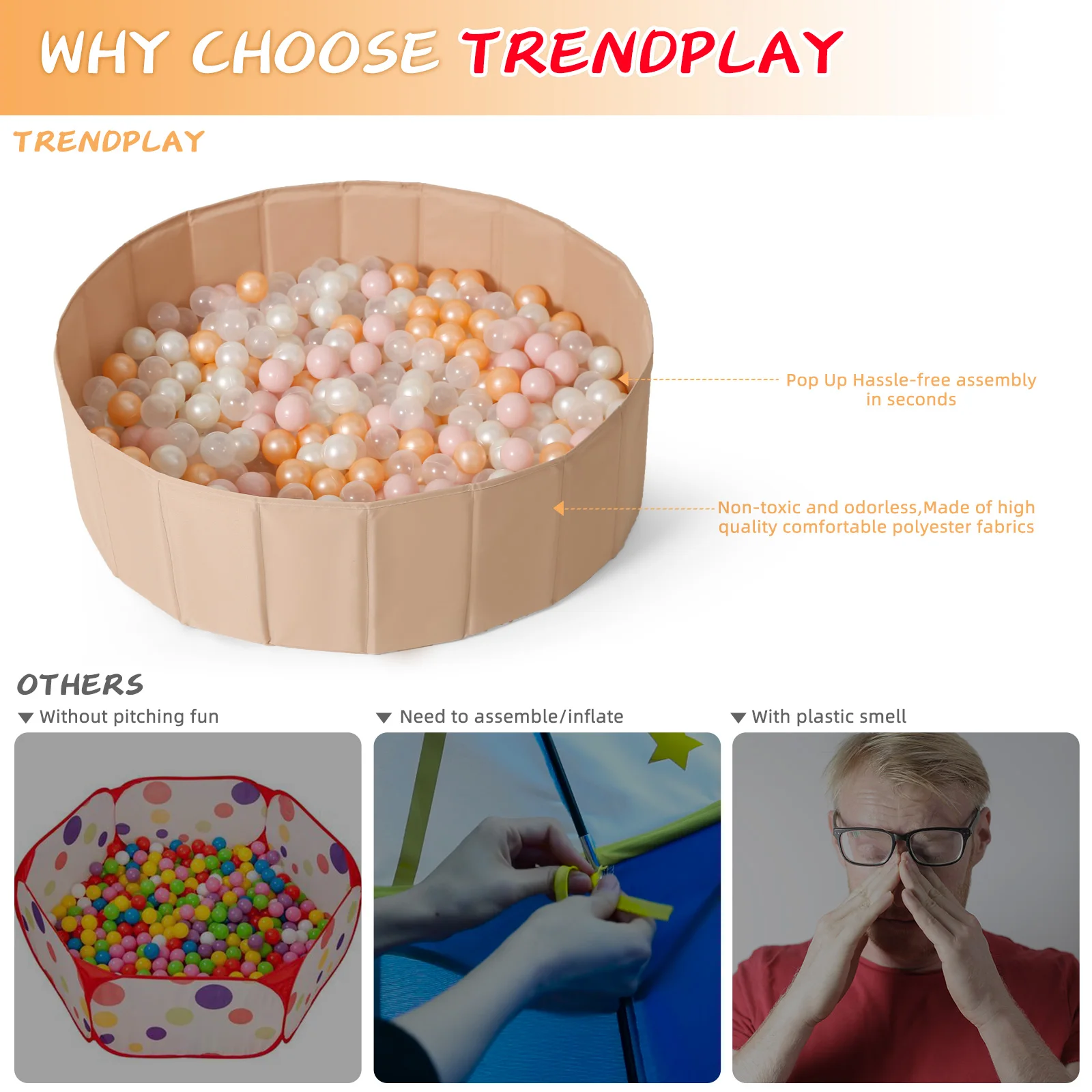 Piscine à balles Portable (sans balles), diamètre 100cm, couleur kaki, tissu Oxford rond, jeu intérieur et extérieur pour enfants, 1 pièce
