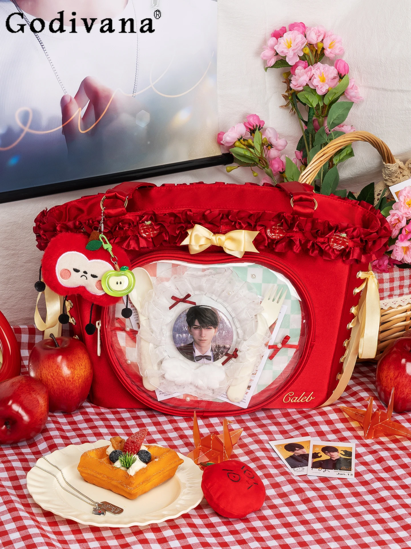 

2D Japanese Original Lolita Pain Bag Large Capacity Sweet Cute Girl Casual Commuting Versatile Crossbody Shoulder Bag