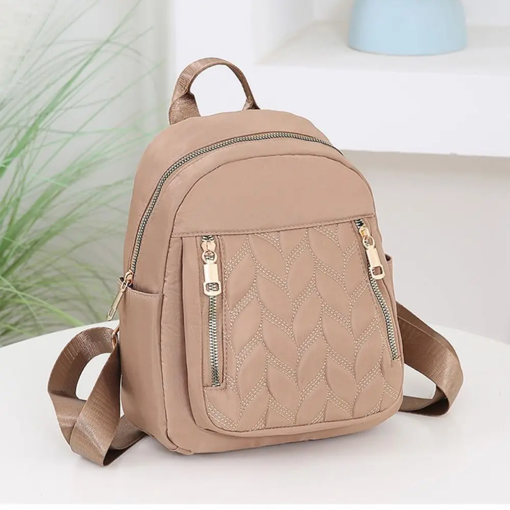 New Fashion Women Backpack Simple Casual Backpack Trend Travel Solid Color Nylon Bag Waterproof Lightweight Ladies Bag