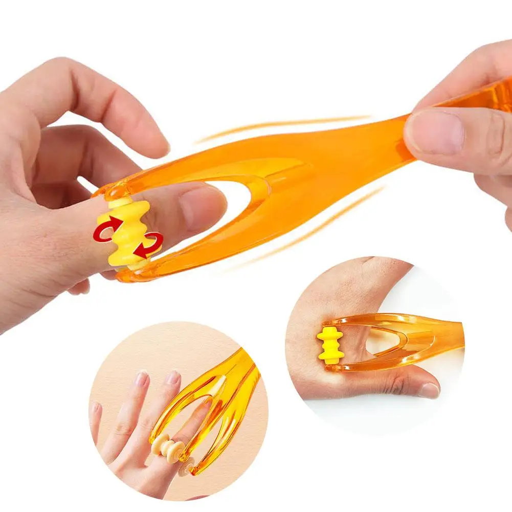 1Pcs Finger Massager Hand Acupuncture Points Finger Joint Massager with Elastic Handle for Blood Circulation Muscle Relaxation