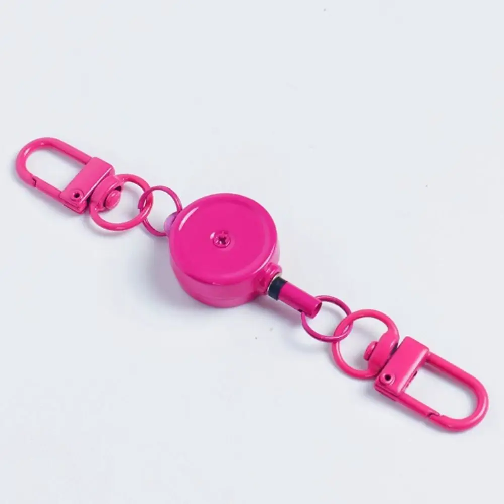 New Metal Easy-to-pull Buckle Rope Anti-theft Retractable Elastic Keychain Elastic ID Card Badge Holder Doctors/Nurses
