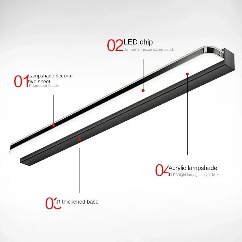مصابيح حائط LED حديثة البساطة ، ديكور الحمام ، مصابيح المرآة ، مصابيح التعبئة ، تركيبات الإضاءة الداخلية