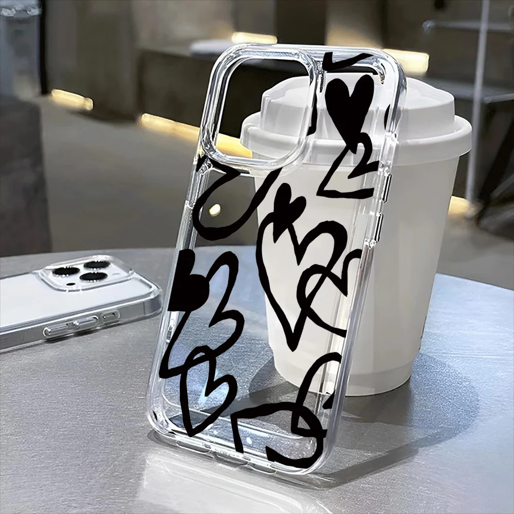 

love Clear Case for iPhone16 Pro Max 16Pro 16Plus 16 15 Pro Max 15Pro 15Plus 15 13 13Pro 14 12 11Pro Max Plus