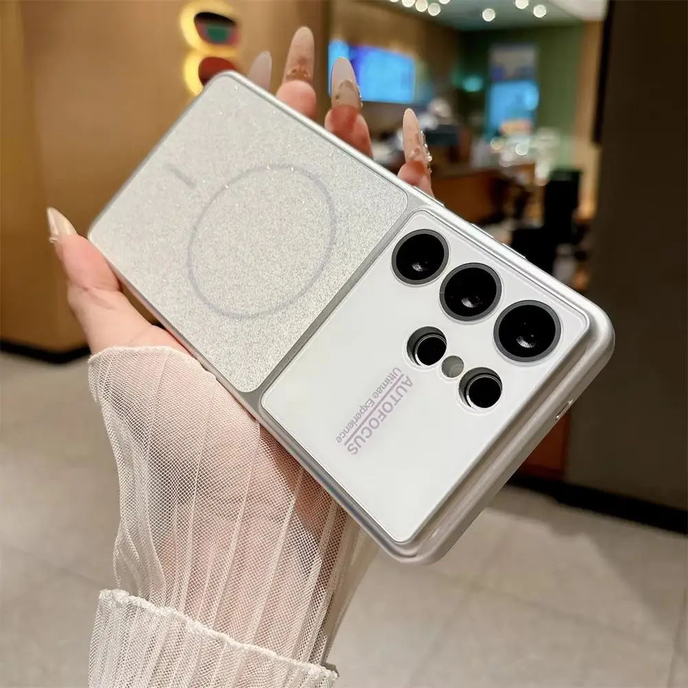 Fashion Glitter Bling Wireless Charging Magnetic For Magsafe Case For Samsung Galaxy S26 Plus S25 S24 S23 Ultra Shockproof Cover
