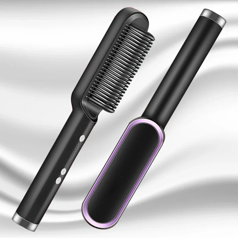 Hair Straightener Ceramic Hot Comb 2 in 1 Electric Straighten Hair Brush Negative Ion Fast Heating Styling Tool ﻿ Hair brush