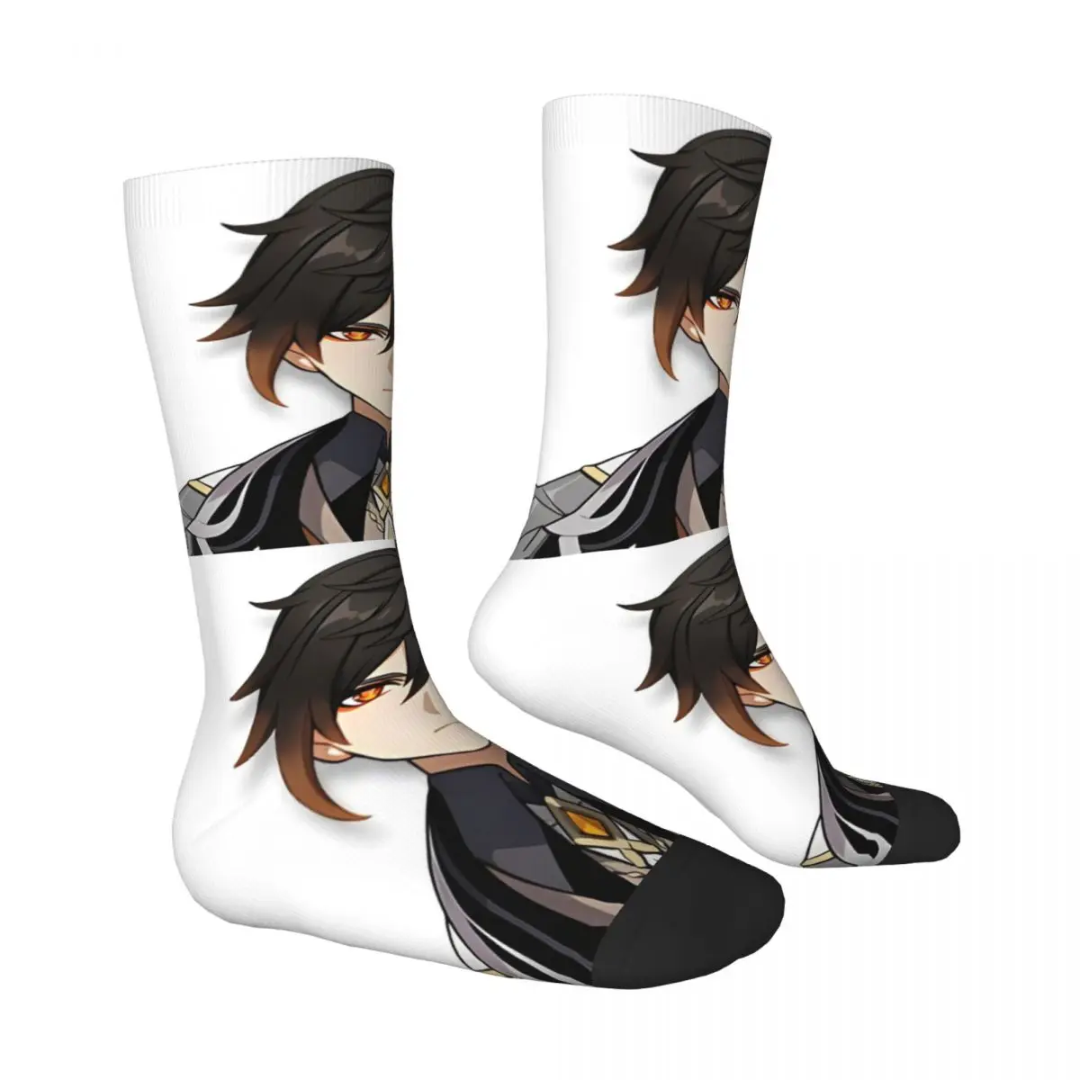 Zhongli Genshin Socks Spring Stockings Elegant Adults Men High Quality Socks Graphic Skateboard Non Skid Socks