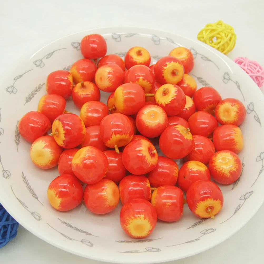 

100Pcs Mini Fruit Props Artificial Realistic Photo Decoration Long-Lasting Colors for Home Mall Store Party Desktop Mixed Color