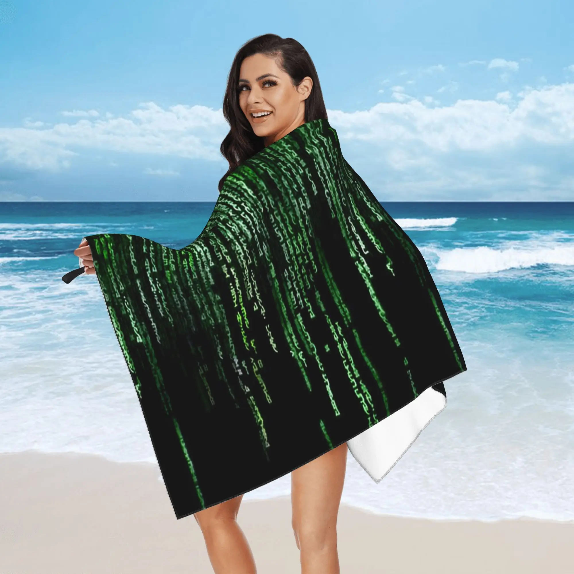 The Matrix Beach Towel Soft Microfiber Quick Dry Absorbent Quick Towels For Pool