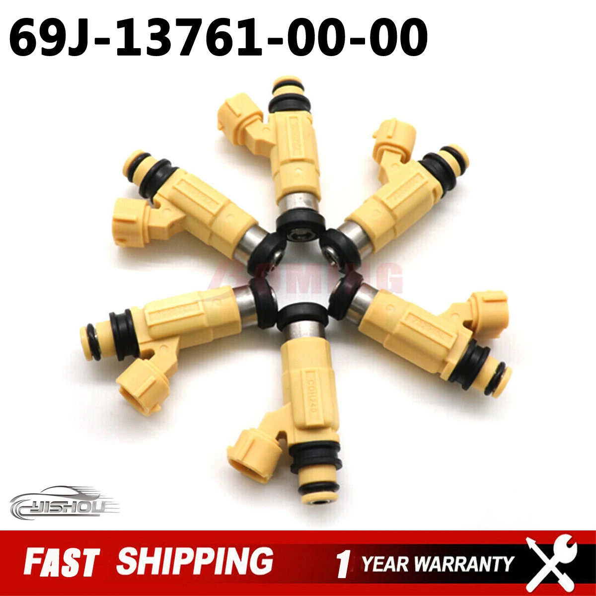 69J-13761-00-00 Fuel Injectors Nozzle 6PCS for Yamaha F200-F225 Outboard 2002-2012 CDH240 69J-13761-00