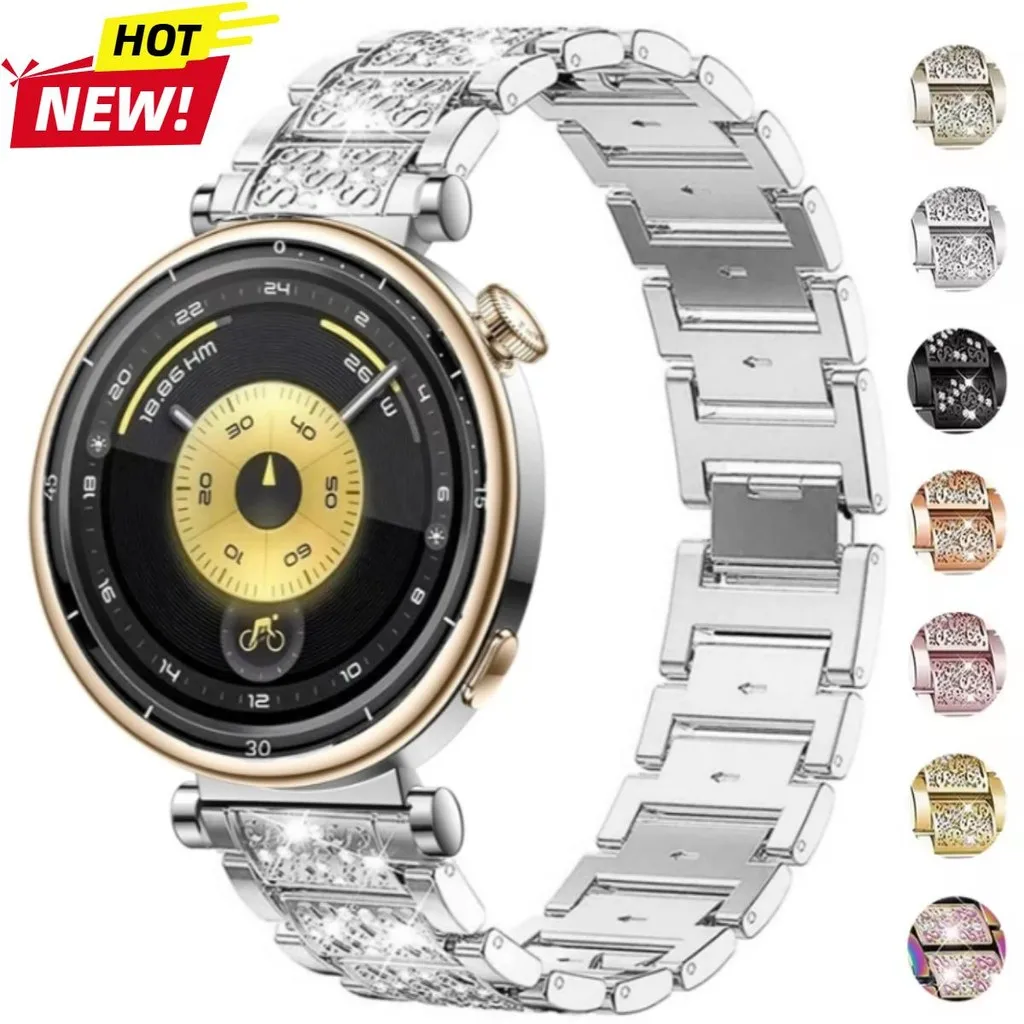 Bracciale con diamanti per Huawei GT 6 5 4 46mm 41mm cinturino in metallo da donna per Huawei Watch 5 4 4Pro 3 3Pro GT6 Pro GT5 GT4 GT3 GT2e