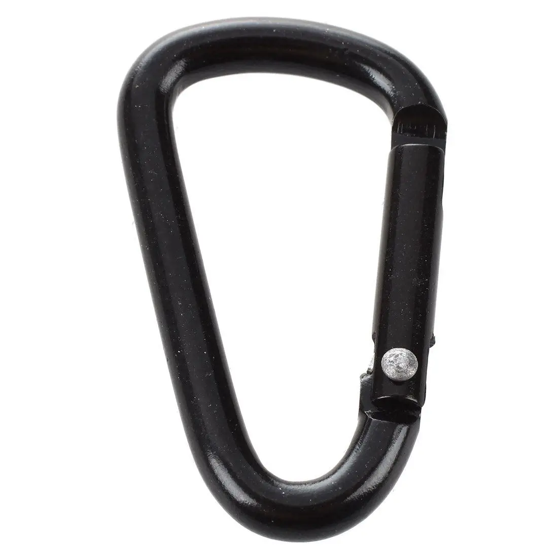 10 Pcs Black D Shaped Aluminum Alloy Carabiner Hook Keychain