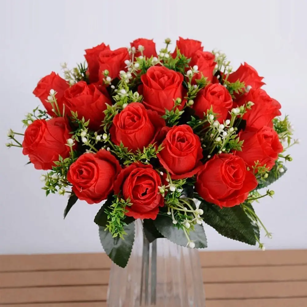 18 Têtes de Fleurs Artificielles Mini pour Photographie, Cadeau, Fleurs de la Saint-Valentin, 10 Couleurs, Bouquet de Herbe de Cristal, Décoration d'Intérieur