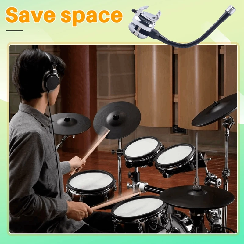 Drum Microphone Stand Pressing Ring Microphone Holder With Gooseneck Drum Accessories