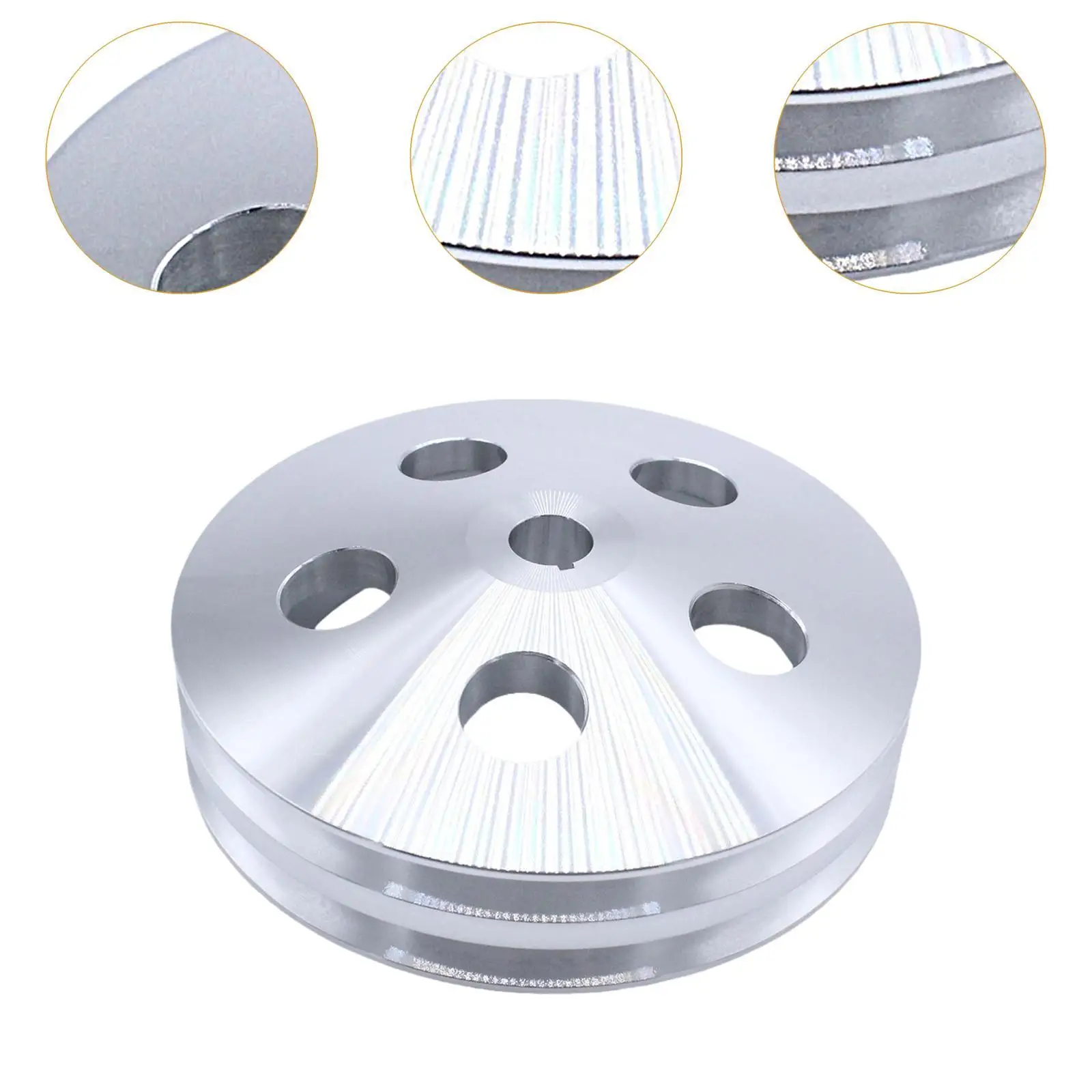 크롬 더블 그루브 스티어링 펌프 풀리 교체 예비 부품 내구성 있는 알루미늄 합금 쉐보레 유압 시스템 수리용