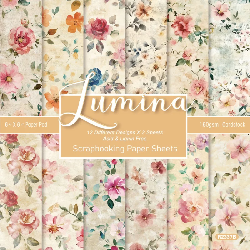 Retro Soft Pastel Flower Worn Textured Pattern Scrapbooking Paper Craft Embellishment Journal Album Cardmaking DIY Decor Sheet
