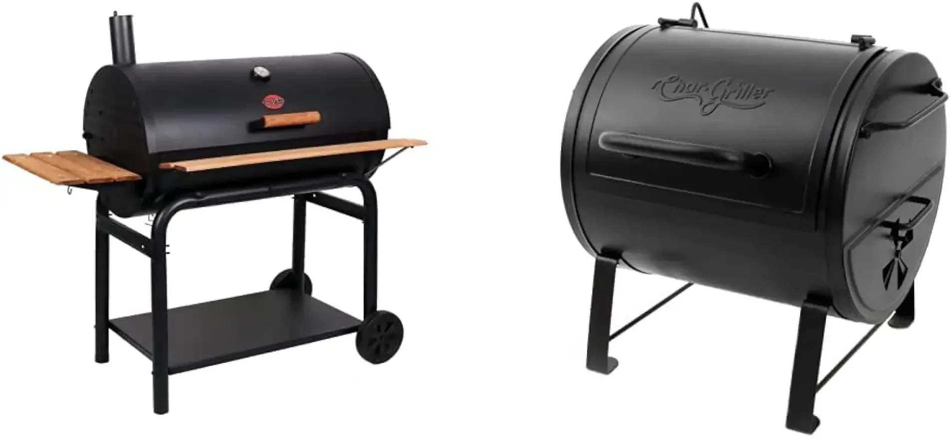 

Char-Griller Outlaw Charcoal Grill + Smoker Side Fire Box | 950 Square Inch Grilling Area