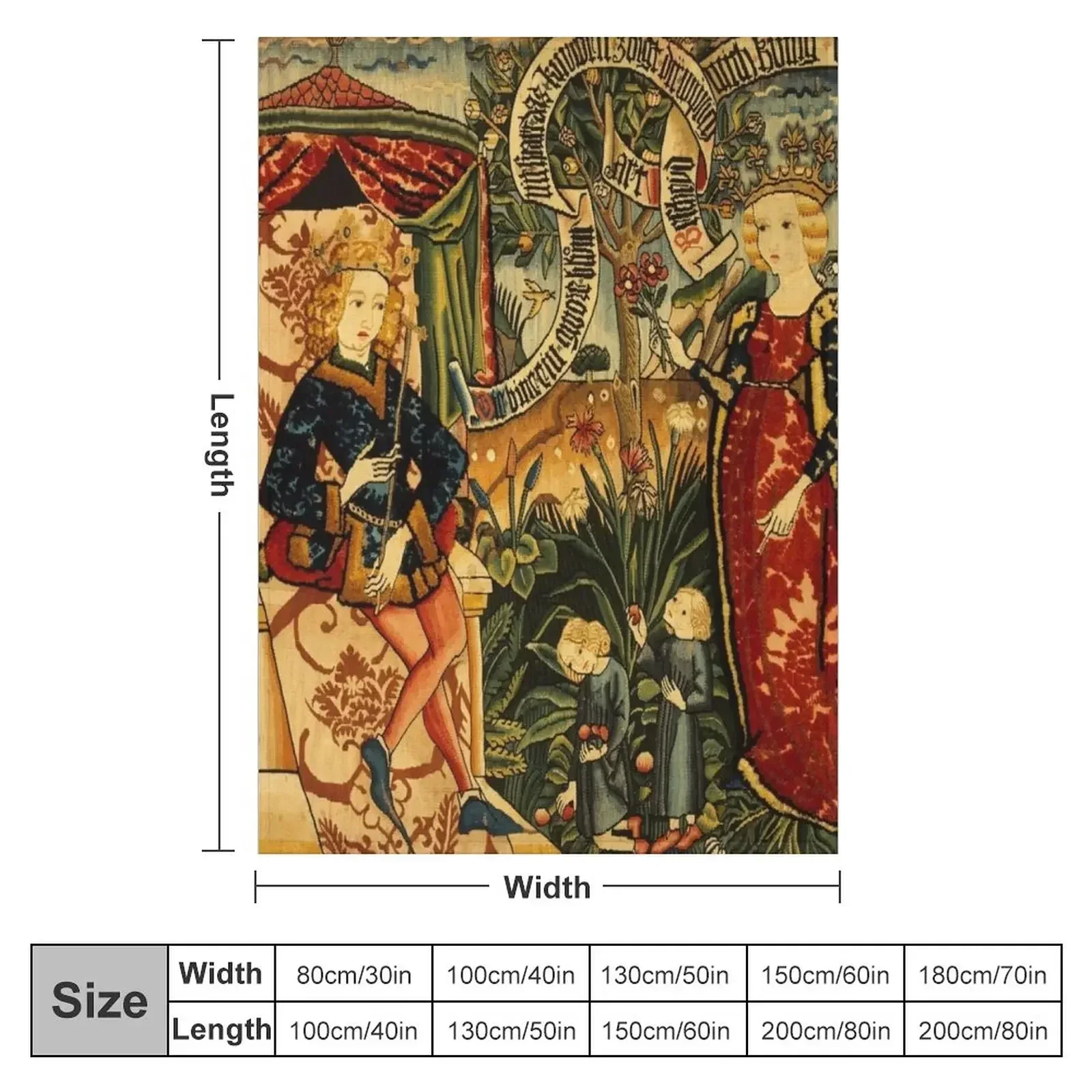 Two Riddles of the Queen of Sheba, Medieval Tapestry Throw Blanket wednesday Summer Beddings Blankets