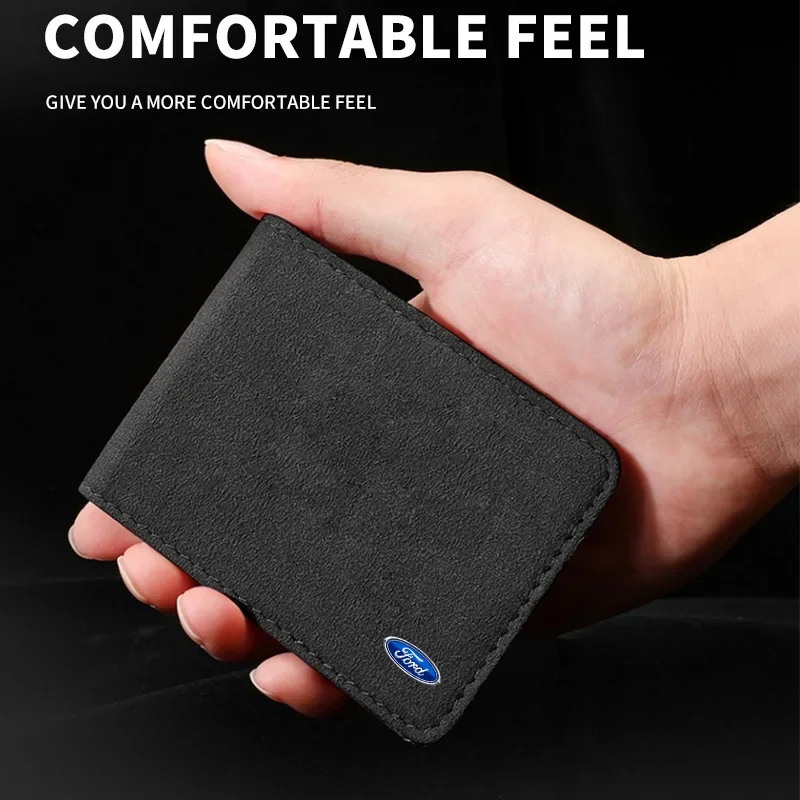 Suede Driver License Holder Ultra Thin Case ID Card Credit Card Holder For Ford Ecosport Edge Figo Flex Focus Fusion Fiesta