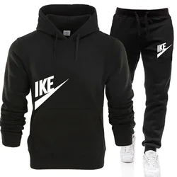 Neuer Sport-Hoodie + Sporthose für Herren, 2er-Set, modisch bedruckte Herbst- und Winter-Freizeitanzüge für Herren und Damen, Straßenkleidung