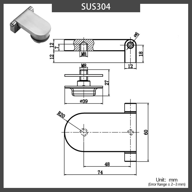 304 Stainless Steel Pharmaceutical Manufacturing Machinery Filling Sealing Cleaning Packaging Machine Glass Door Hinge