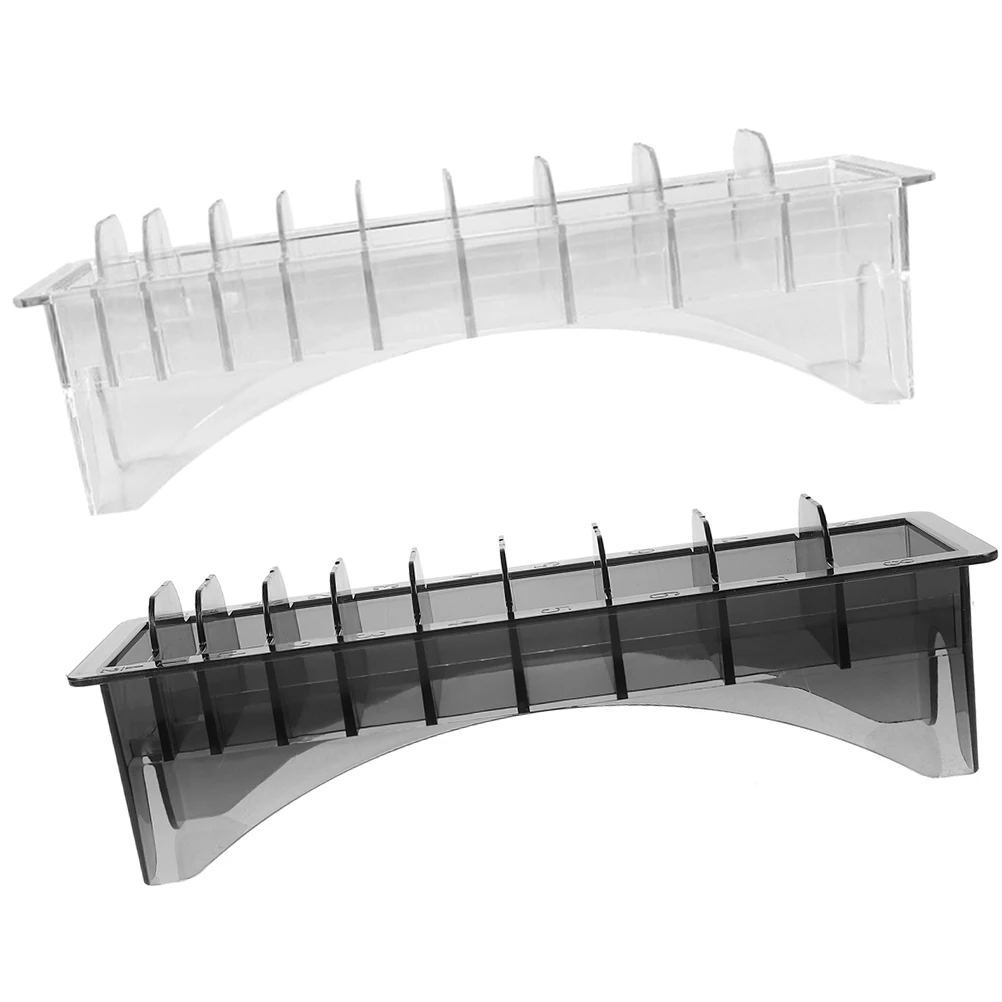 

2 pcs Clear Comb Storage Box 10 Positions Black Transparent Plastic Barber Supplies Hair Tools Guide Comb Storage Box ganizer