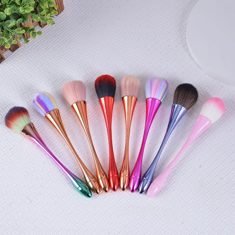 1PCS 7Colors Soft Fluffy Dust Cleaning Acrylic Nail Art Brush Pen Nail Glitter Remover UV Gel Powder Removal Manicure Tools