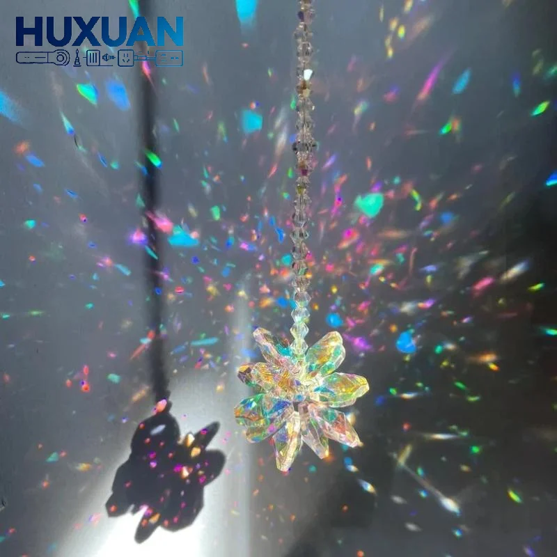 Snowflake Crystal Sun Catcher,Rainbow Prism Hanging Ornament For Summer Window,Garden & Home Decor And Outdoor Garden Decoratio