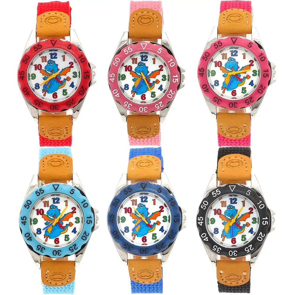 Mode Stof Band kinderen Jongen Meisjes Kinderen Leren Tijd Student Quartz Horloge de eerste kinderen Dag Gift U84A