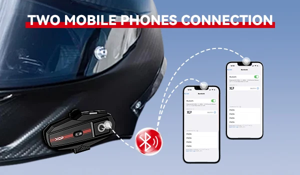 Neues XGP Motorrad-Intercom Helm-Bluetooth-Headset Musik-Sharing Sprachsteuerung Mikrofon Geräuschunterdrückung 1000mAh Akku – Detail 7