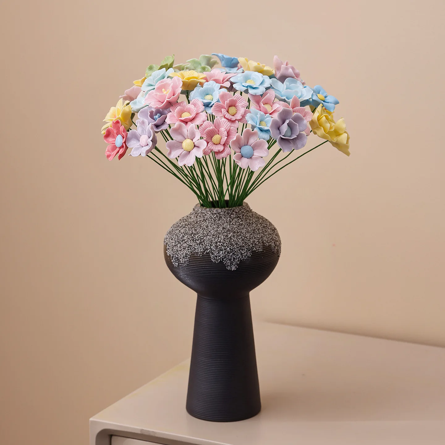 5 Stück Wildblumen Hochtemperaturbeständige Handgefertigte Keramik-Simulationsblumen Ewige Blumen für Geschenke und Heimdekoration – Detail 7