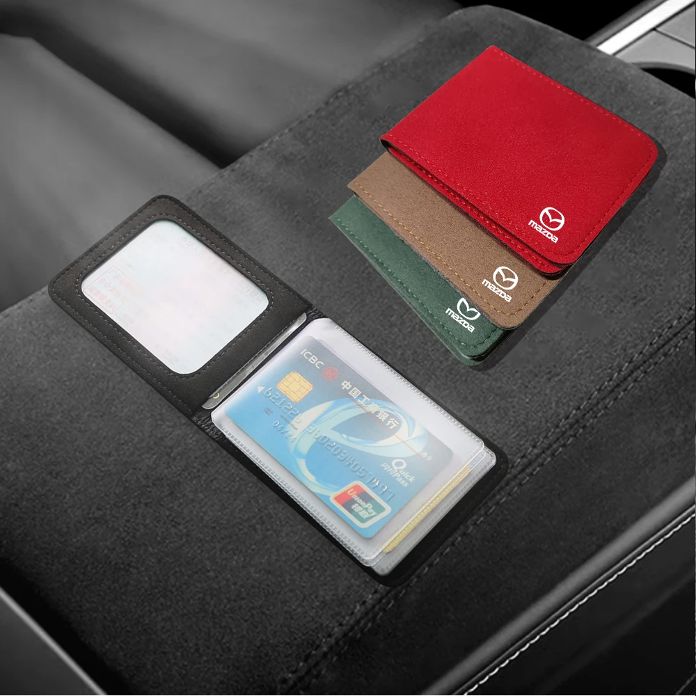 Ultra Thin Car Documents Holder Tumbled Leather Driver License Card Cover Holder Wallet Accessories For Mazda CX-5 CX-8 MS GG BK