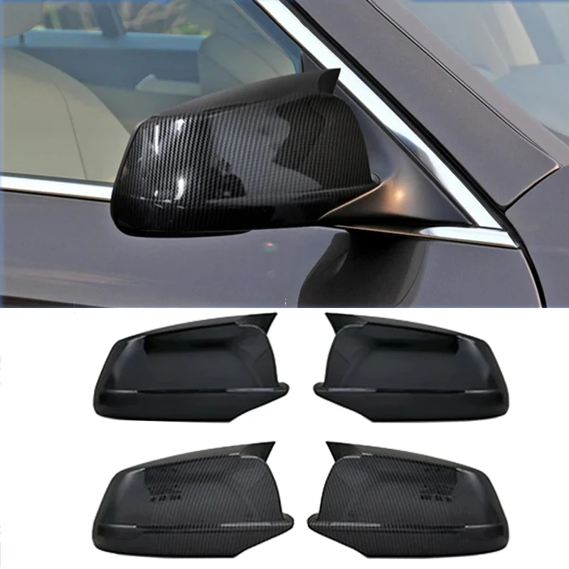 

For BMW 5 Series F10 F11 F18 2010-2013 Side Mirror Cover Cap Black/Carbon Fiber Look ABS Plastic M Performance Style Replacement