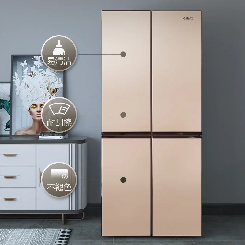 Cross-opening four-door ultra-thin embedded air-cooled frost-free household refrigerator