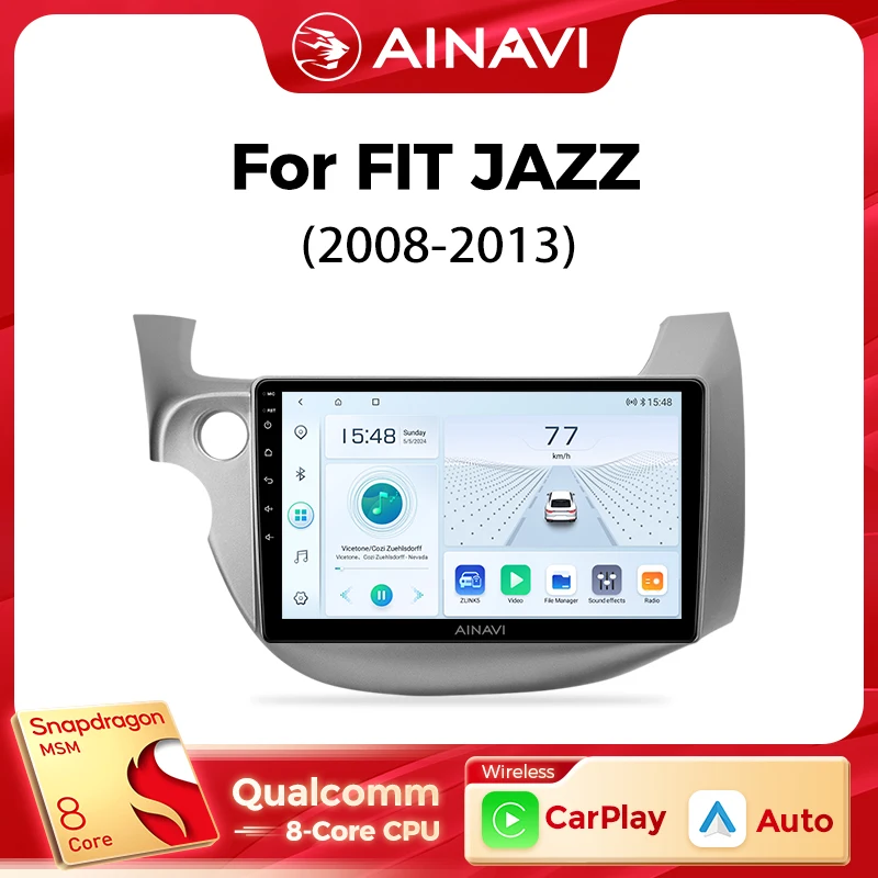 Ainavi Car Multimedia Player For HONDA FIT JAZZ 2008 2009 2010 2011 2012 2013 wireless Carplay Android Auto 4G Wifi 2din