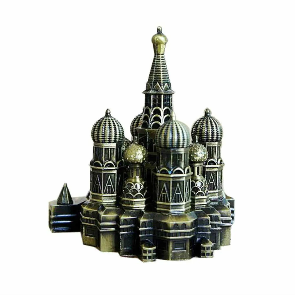 Home Decor Modern Vintage Alloy Kremlin Palace Model Russia Moscow Souvenir Gift Table Desk Decoration Miniature Figurines