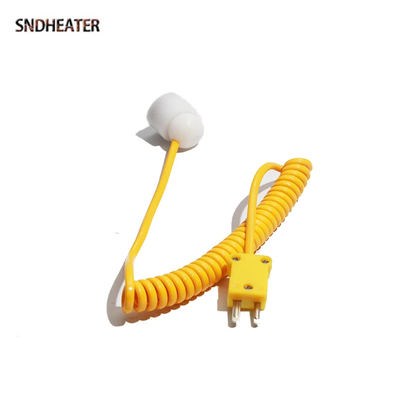 SNDHEATER K Type Circular Magnetic Probe Thermocouple High Temperature Control Yellow Plug Hot Surface Measuring 27x20mm K4A