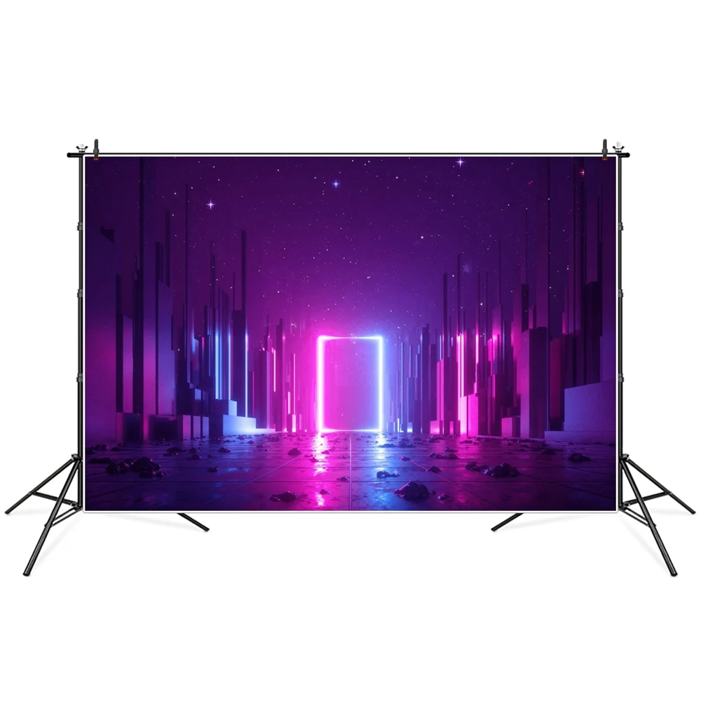 판타지 노엔 조명 무대 장면 아기 어린이 사진 배경, 사용자 정의 홈 파티 Photocall 스튜디오 사진 배경