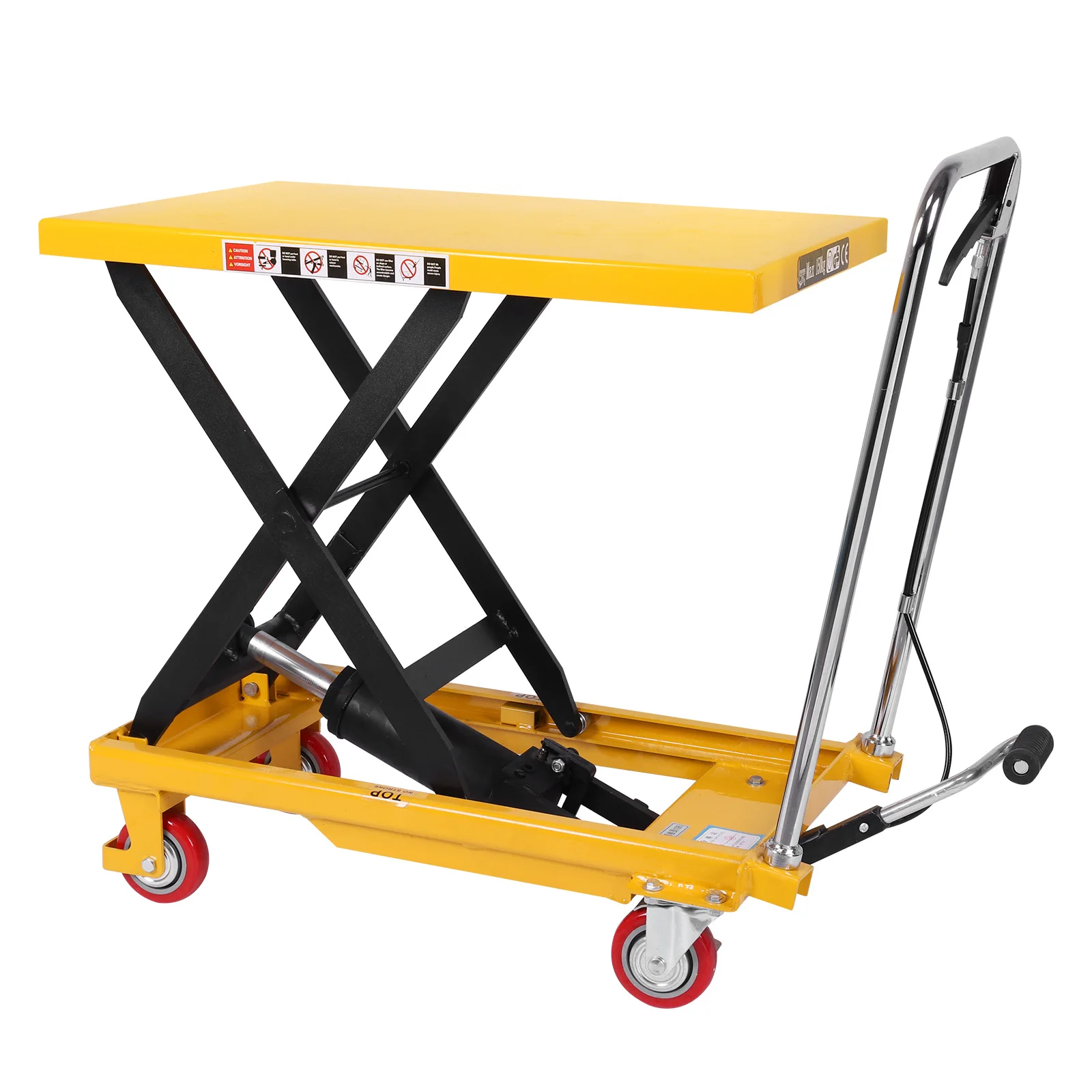 

Hydraulic Scissor Cart with Lifting Table Manual Single Scissor Lift with Non-Slip Pad for Material Handling and Transportation
