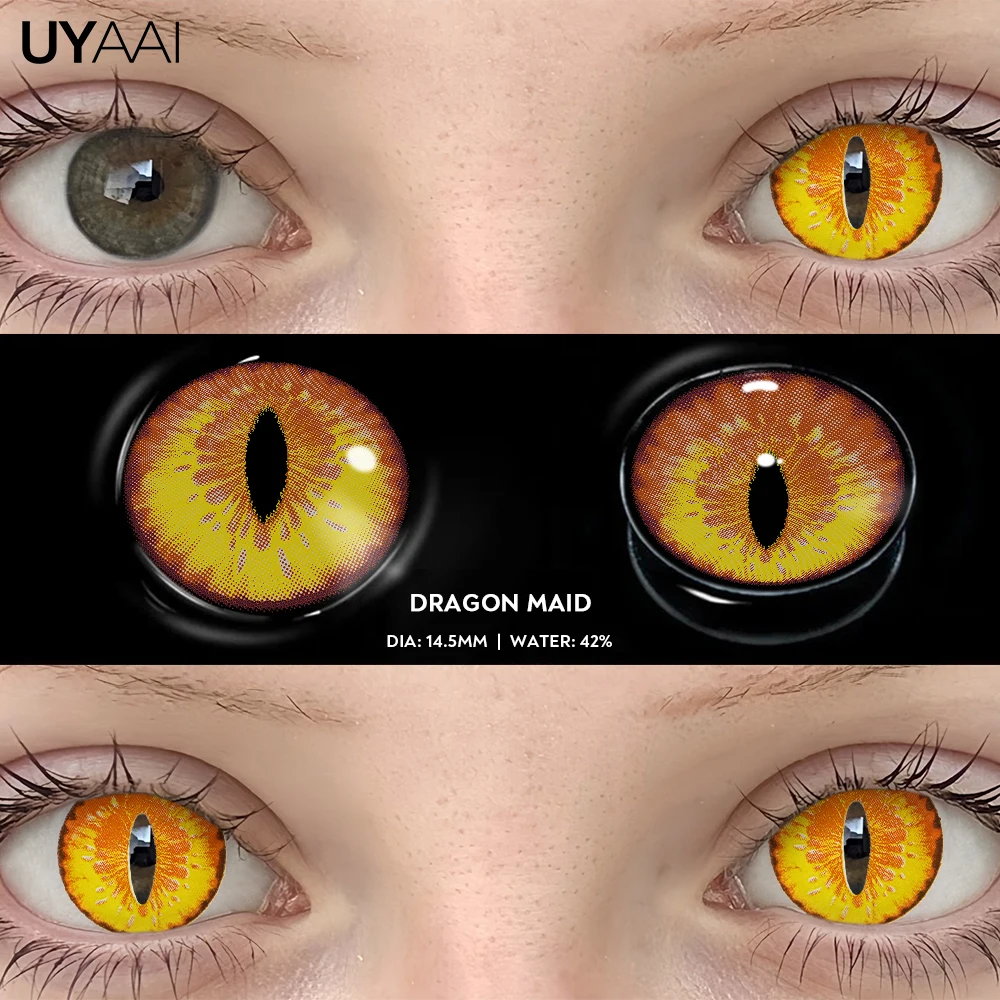 UYAAI 1 Pair Halloween Colored Pupils for Eyes Cosplay Red Lenses Anime Purple Lenses Colorful Blue Eye Contacts Yellow Lenses