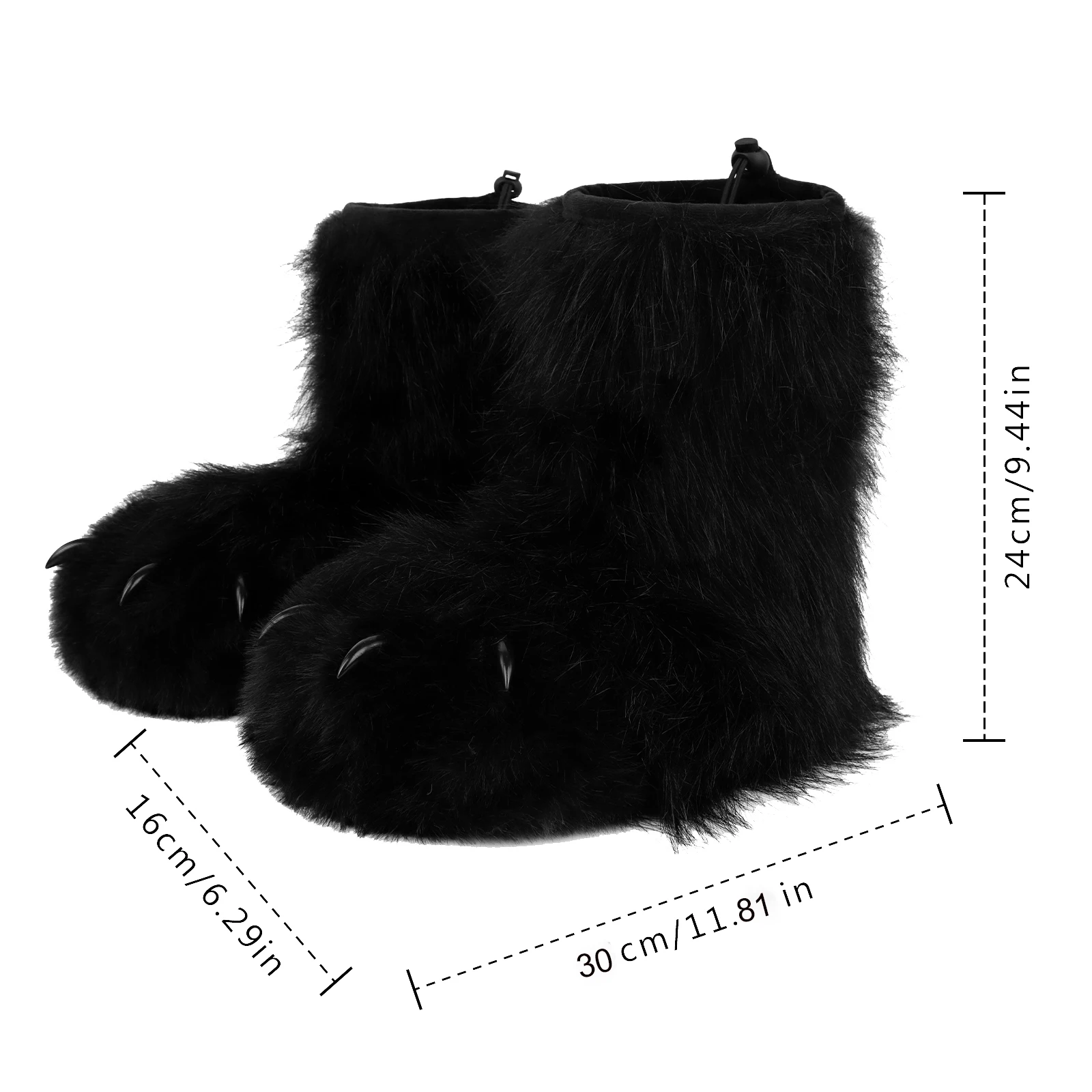 Pelzige Tierpfote Hausschuhe Fuzzy Stiefel Katze Fuchs Wolf Bär Klaue Schuhe Cosplay Kostüm Zubehör – Detail 2
