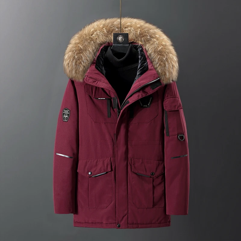 

Зимняя пуховая куртка Ex Thiened, туристическая куртка для пар, очень длинная, на молнии, с капюшоном, рабочая одежда, полиэстер